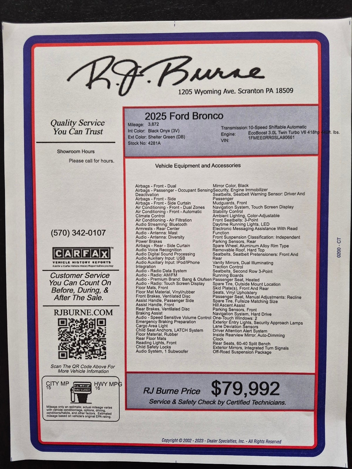 2025 Ford Bronco Raptor