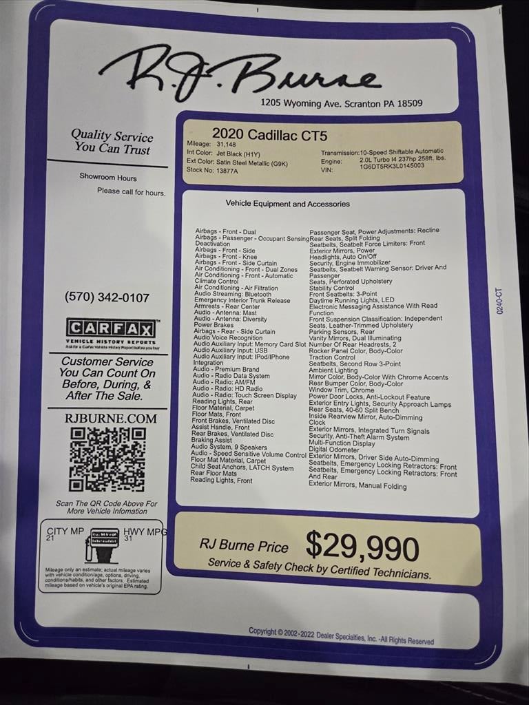 2020 Cadillac CT5 Premium Luxury