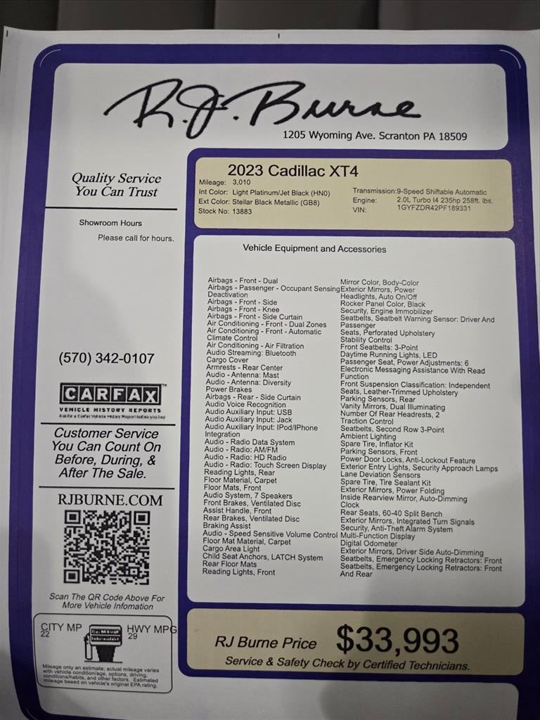 2023 Cadillac XT4 Premium Luxury