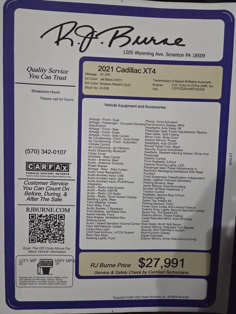2021 Cadillac XT4 Premium Luxury