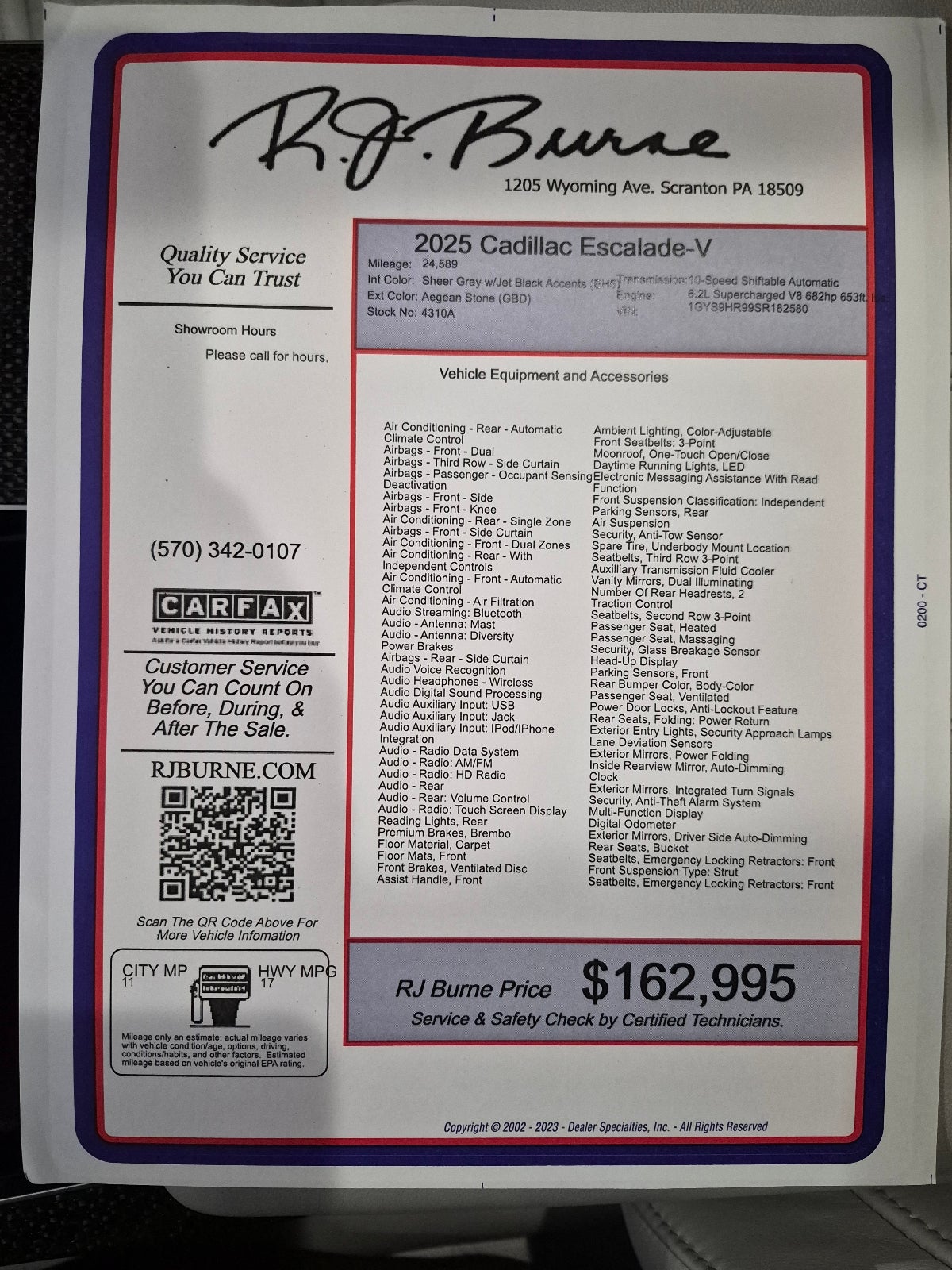 2025 Cadillac Escalade Escalade-V