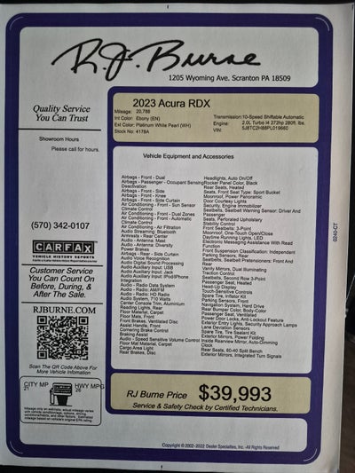 2023 Acura RDX w/A-Spec Advance Package